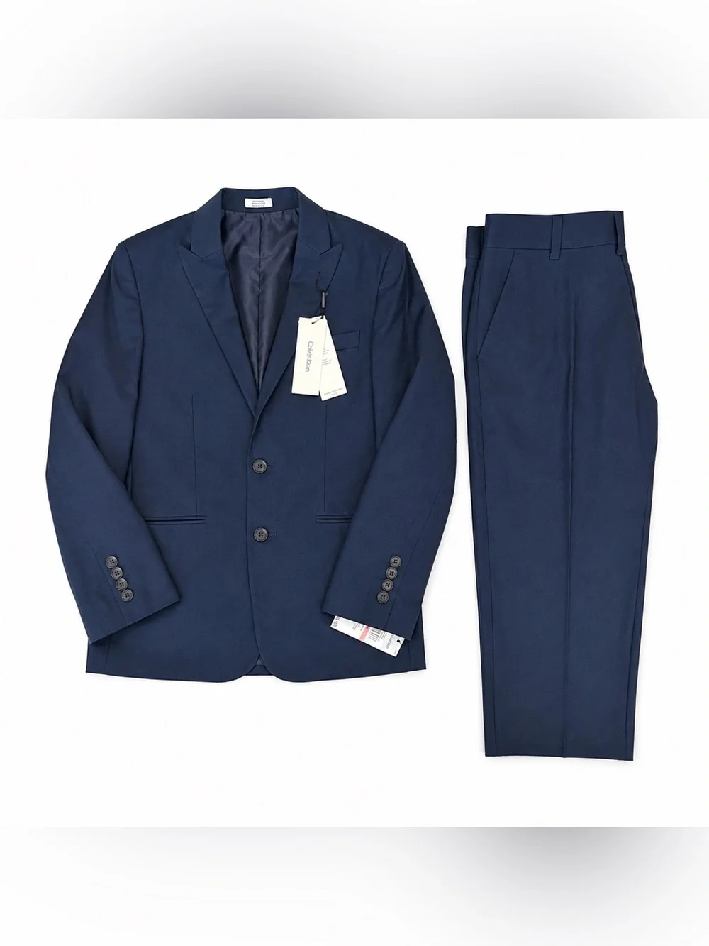 Calvin Klein Boy Navy Two-Button Suit Jacket & Trousers size 10